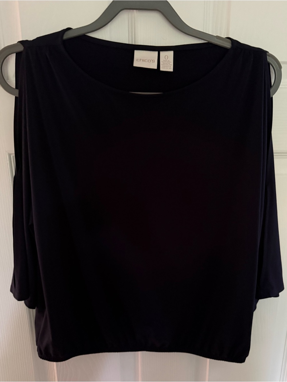 Chico's Blue Cold-Shoulder Blouse Sz 0